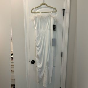 Strapless Gown With Draped Skirt In Ivory